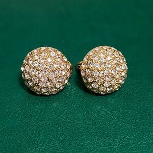 Monet Gold Tone Pavé Earrings